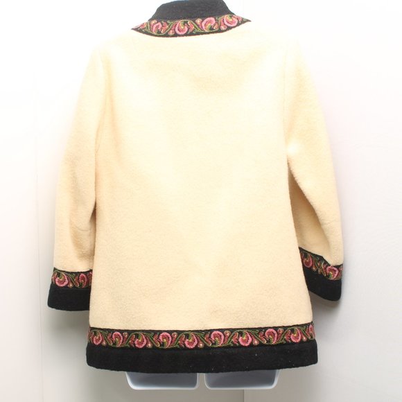 Vintage Firda 100% Wool Jacket Women's 44 Floral Granny Core  Embroidered - Picture 4 of 16